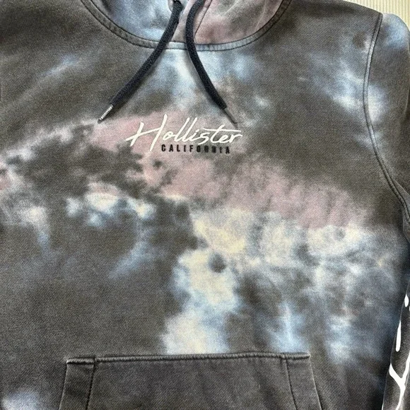 Hollister Hoodie Mens Med.  Black Galaxy Tie Dye Must Have Collection Skate Y2K - Picture 3 of 10